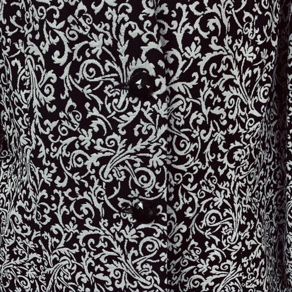 Alfred Dunner Blue Silver Brocade Vintage Padded Shoulder Suit Jacket - Picture 7 of 9